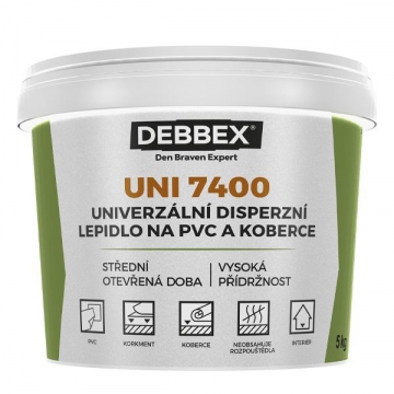 Univerzální disperzní lepidlo na PVC a koberce UNI 7400 5 kg kbelík světle béžová