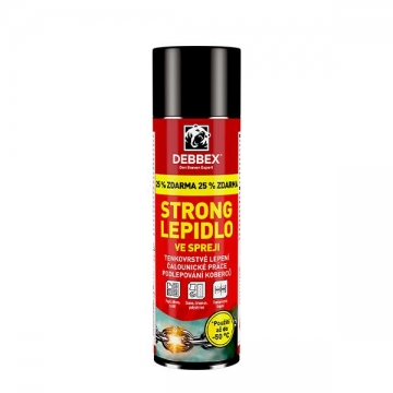 STRONG Lepidlo ve spreji 400 + 100 ml ZDARMA aerosolový sprej nažloutlá