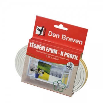 Těsnicí profily z EPDM pryže K, 9 mm × 4 mm, délka 6 m hnědá